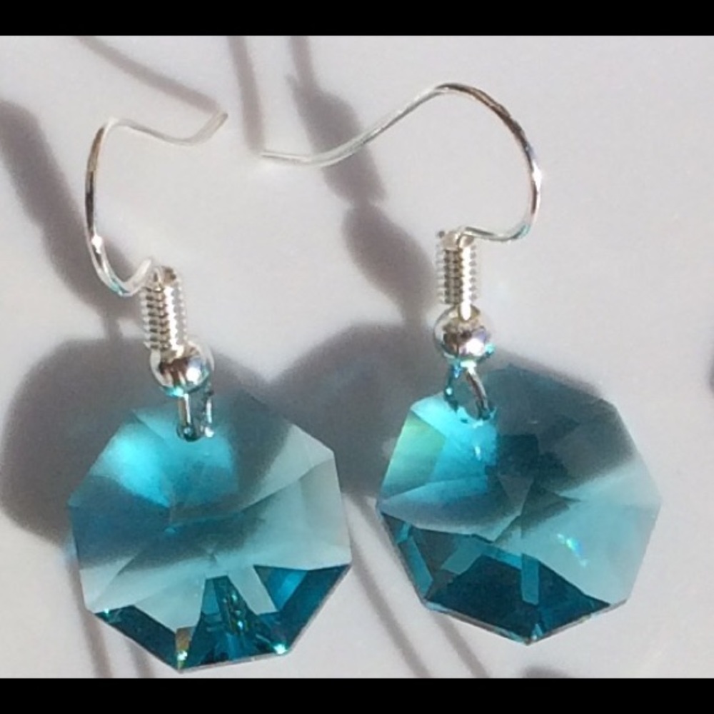 Swarovski Austrian Crystal 14mm Octagon Earrings